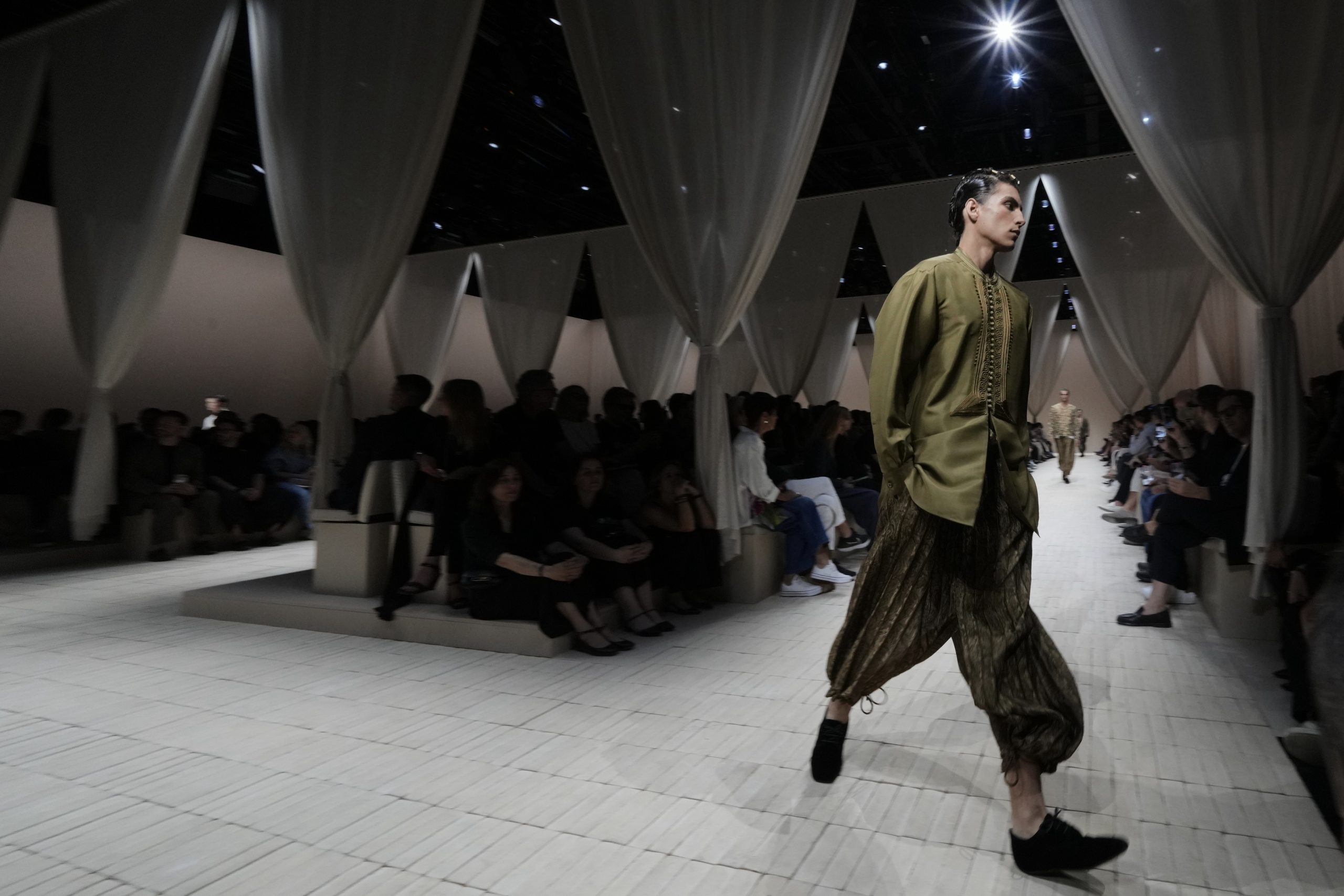 Emporio Armani Channels Global Wanderer Aesthetic at Milan as Giorgio Armani Misses Show Amid Recovery