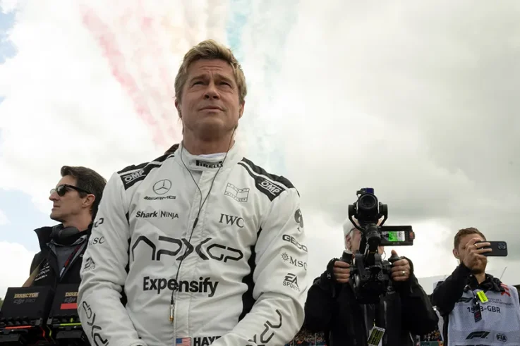 Brad Pitt’s Bean Mishap Steals the Spotlight as F1 Races Toward Box Office Recovery